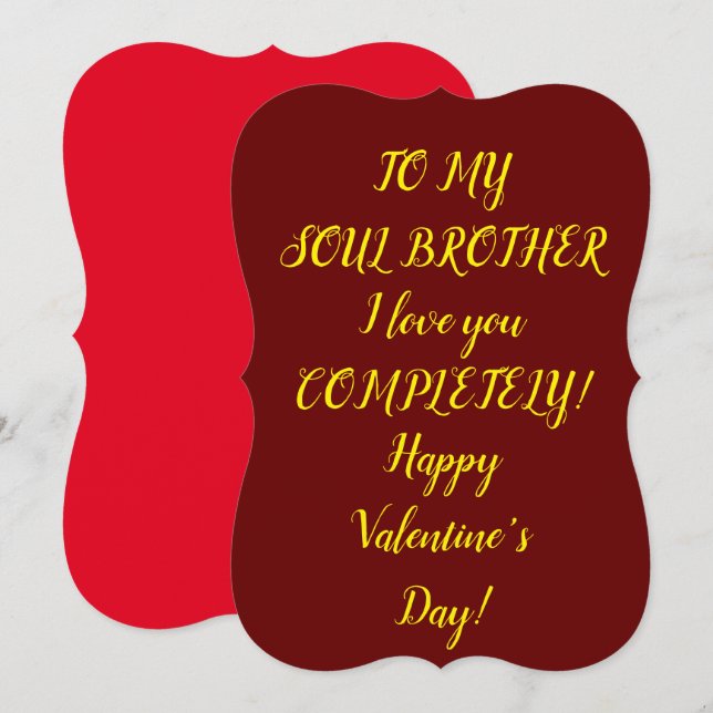 Carte Soul Brother Flat Valentine's Day Card (Devant / Derrière)