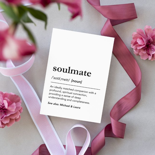 Carte Soulmate définition minimaliste typographie modern (Créateur téléchargé)