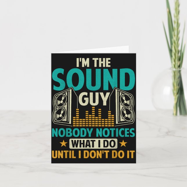 Carte Sound Engineer Tech Husband Dad Funny Dj Disc Jock (Devant)