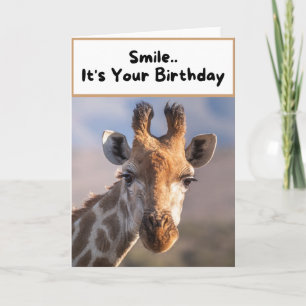 Carte Souriez.. C'est ton anniversaire - Giraffe