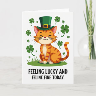Carte Sourire de Chat Roux Chanceux
