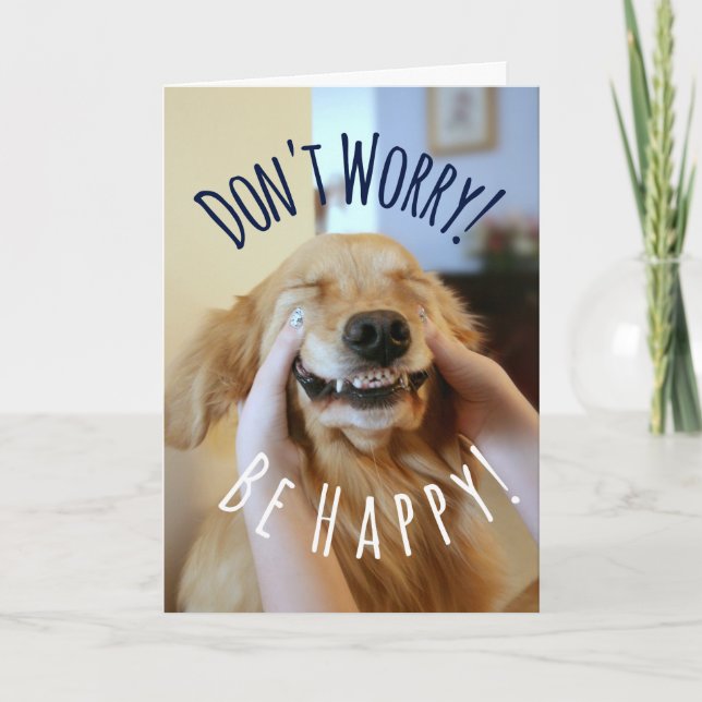 Carte Sourire Golden Retriever Chien Ne vous inquiétez p (Devant)