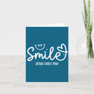 Carte Sourire Jésus vous aime Message de foi chrétienne 