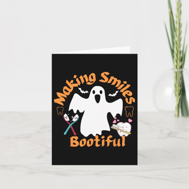 Carte Sourires Botiful Ghost Dentist Dent Halloween Dent (Devant)