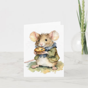 Carte Souris adorable avec un muffin Toutes les occasion