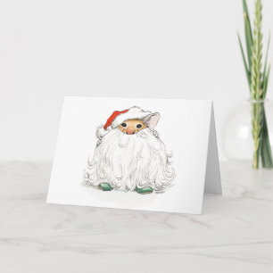 Carte Souris Barbe de Père Noël