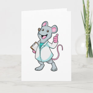 Carte Souris comme docteur avec manteau de docteur