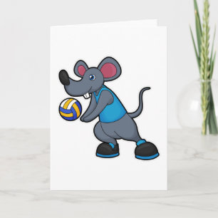 Carte Souris comme joueur de volleyball avec volleyball