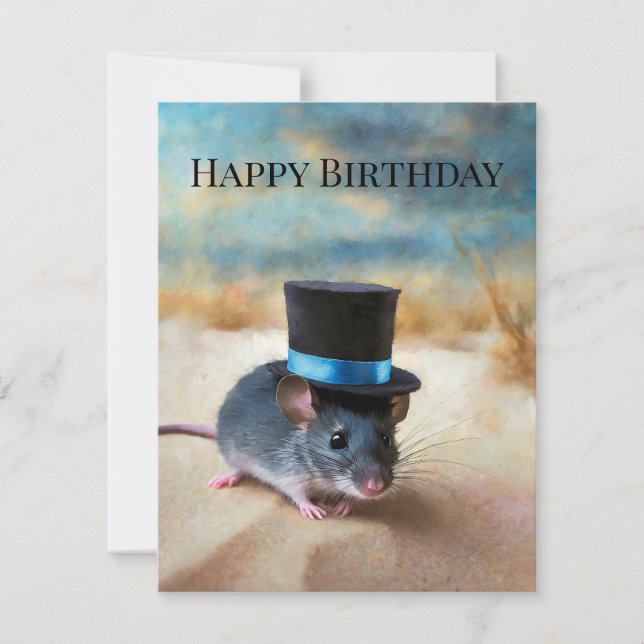 Carte Souris Country Squire Joyeux anniversaire (Devant)