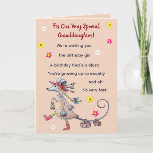 Carte Souris Créative Éditable Anniversaire Petite-Fille