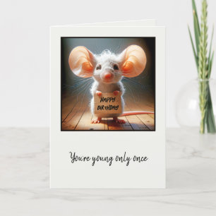Carte Souris d'anniversaire avec panneau en carton