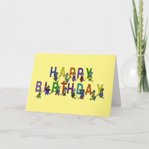 Carte souris d'anniversaire enfant sur jaune