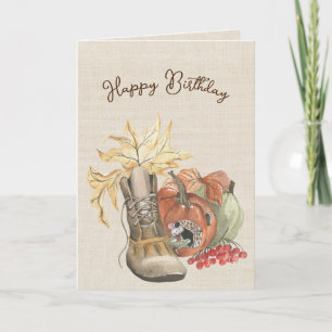 Carte Souris d'automne Humour d'anniversaire