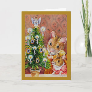 Carte Souris de décoration de l'arbre de Noël de Dickens