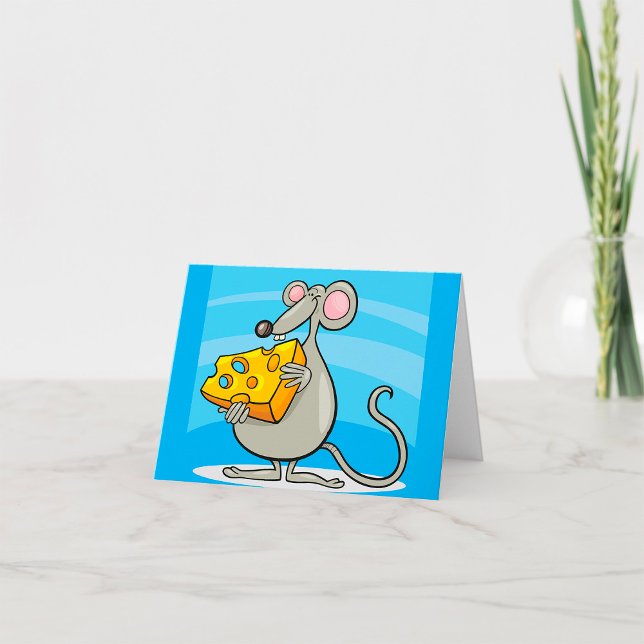 Carte Souris de dessin animé mangeant du fromage (Créateur téléchargé)