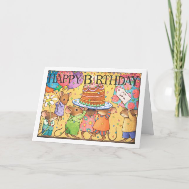 Carte souris de fête d'anniversaire (Devant)