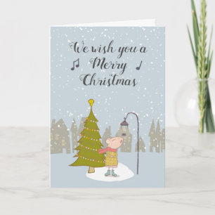 Carte Souris de Noël mignonne