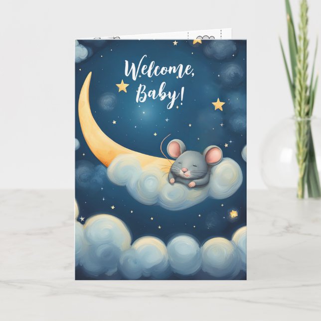 Carte Souris dormant dans un nuage (Devant)