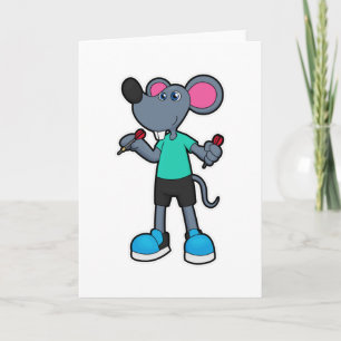 Carte Souris en joueur de fléchettes avec des fléchettes