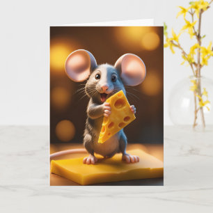 Carte Souris mignonne au fromage