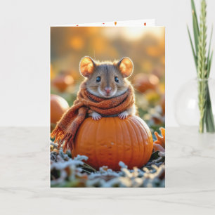 Carte Souris sur un Citrouille d'automne