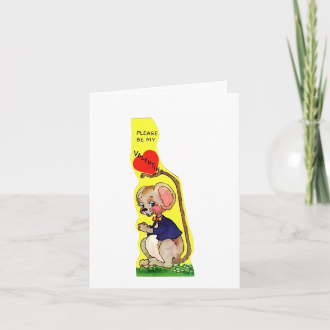Carte Souris vintage Valentine (Devant)