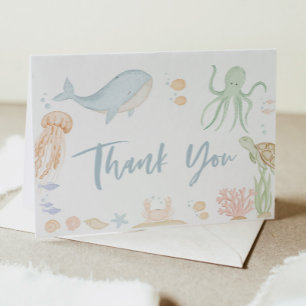 Carte Sous Le Baby shower De Mer Plié