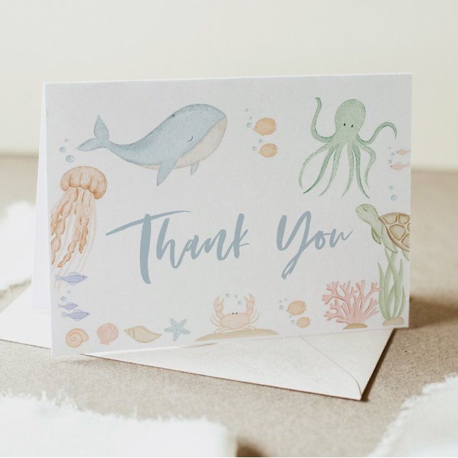 Carte Sous Le Baby shower De Mer Plié (Créateur téléchargé)
