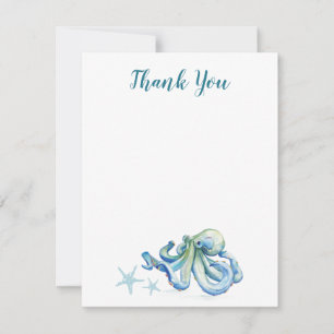 Carte Sous le Merci de pieuvre bleu marine