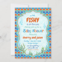 Sous L'Invitation Du Baby shower Du Poisson De Mer