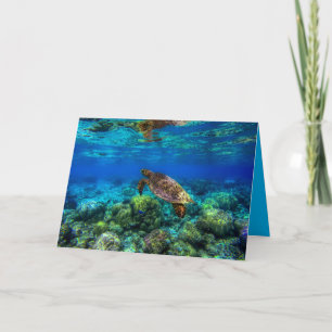 Carte Sous-marin Tropical Sea Turtle Coral