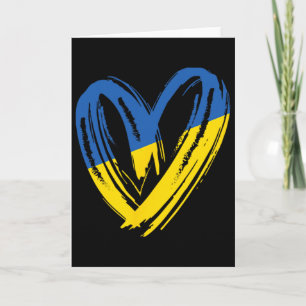 Carte Soutenez le drapeau ukrainien Cœur Anti Guerre Pai