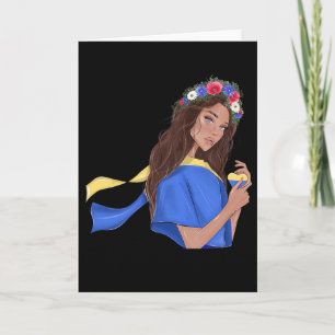 Carte Soutenir la paix en Ukraine Fille ukrainienne Cœur