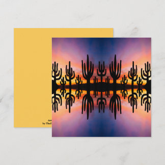 Carte Southwestern Desert Landscape Cactus Sunrise Image