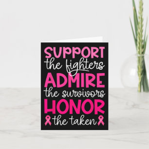 Carte Soutien contre le cancer Admirer Honorer Sensibili