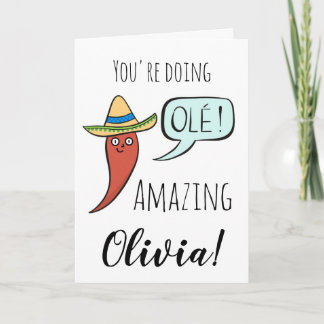 Carte Soutien Encourageant un Chili Drôle Mignon