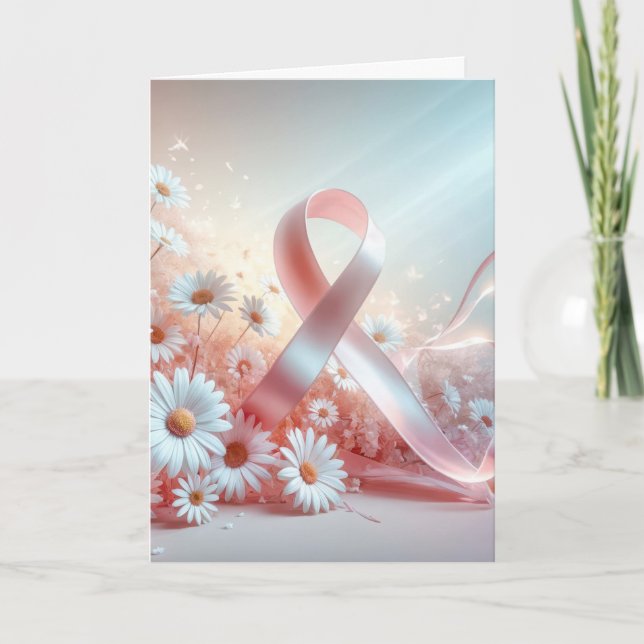 Carte Soutien pour le cancer du sein du ruban rose (Devant)