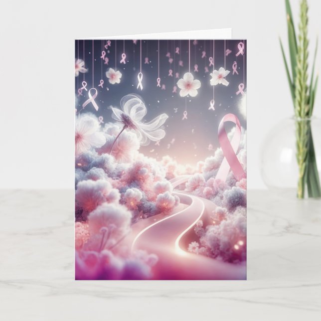 Carte Soutien pour le cancer du sein du ruban rose (Devant)
