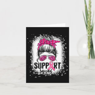 Carte Soutien Squad Messy Bun Pink Warrior Cancer du sei