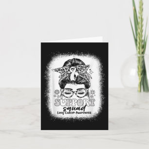 Carte Soutien super Squad Messy Bun Cancer du poumon