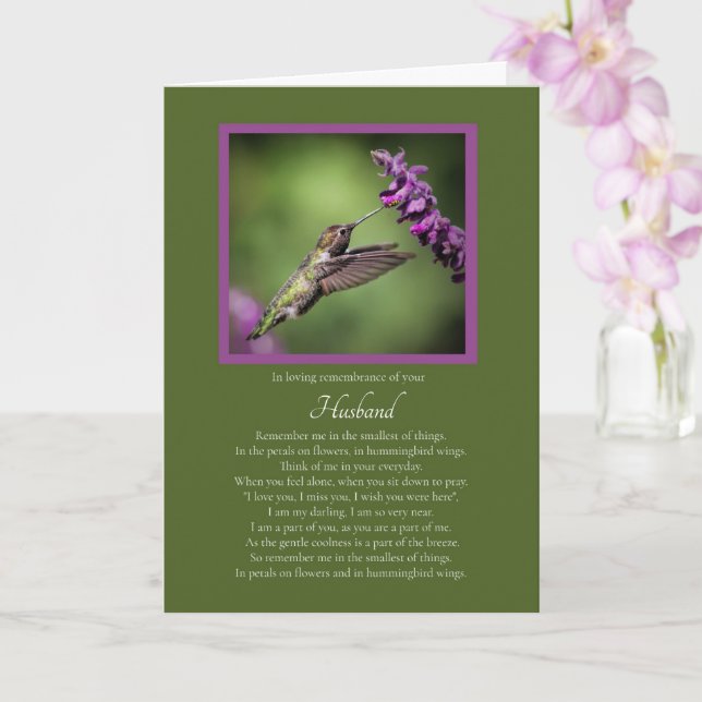 Carte Souvenir de l'amour du mari Anniversaire de la mor (Orchidée)