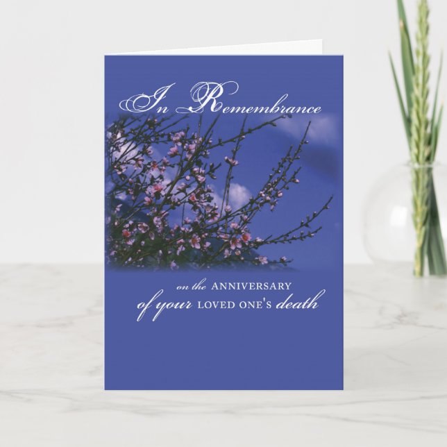 Carte Souvenir de l'anniversaire de la mort d'un être ai (Devant)