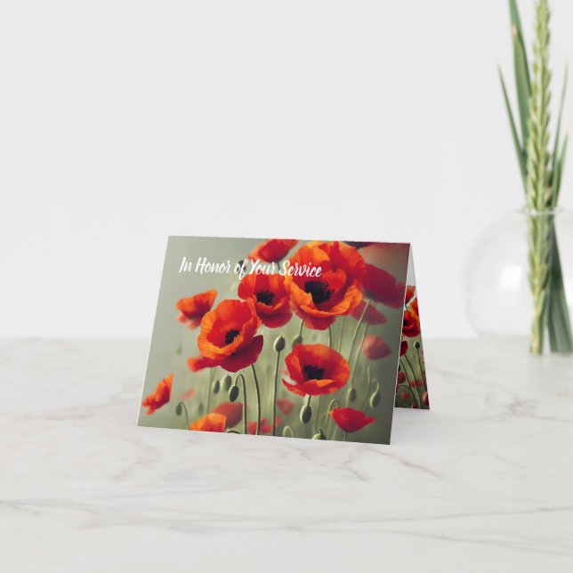 Carte Souvenir du pavot - En l'honneur de votre service (Devant)