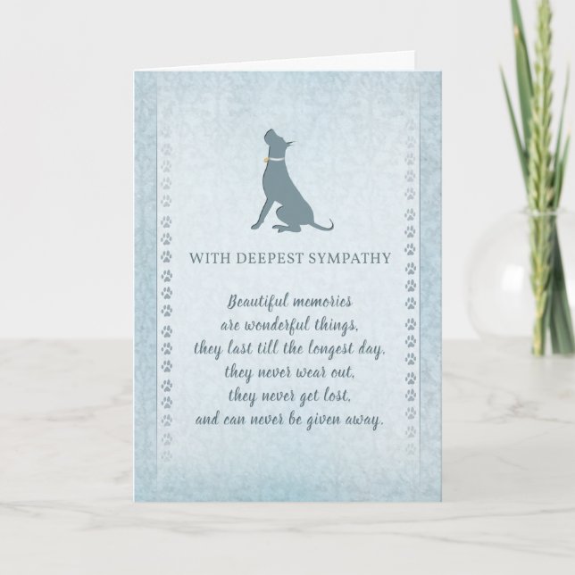 Carte Souvenirs de sympathie de chien de great dane (Devant)