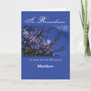 Carte Souvenirs du mari à l'anniversaire de la mort