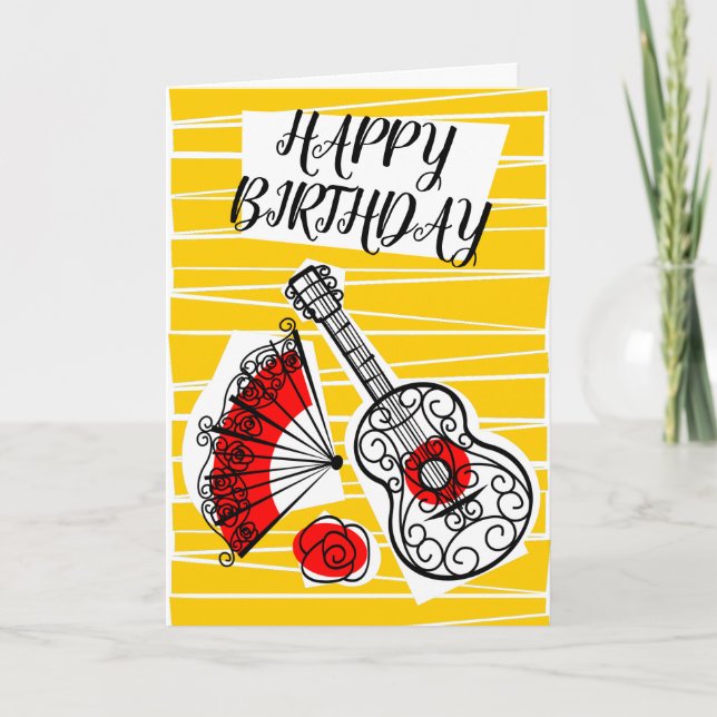 Carte Souvenirs espagnol Anniversaire intérieur Texte ve (Devant)