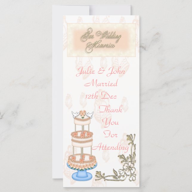 Carte Souvenirs mariages (Devant)