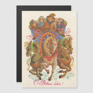 Carte soviétique avec la cavalerie du Nouvel An