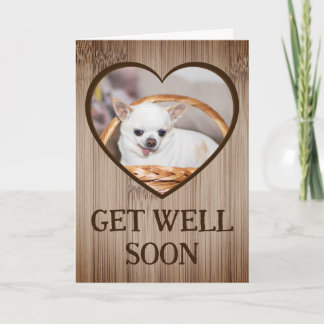 Carte Soyez bien bientôt mignon chien chihuahua panier c