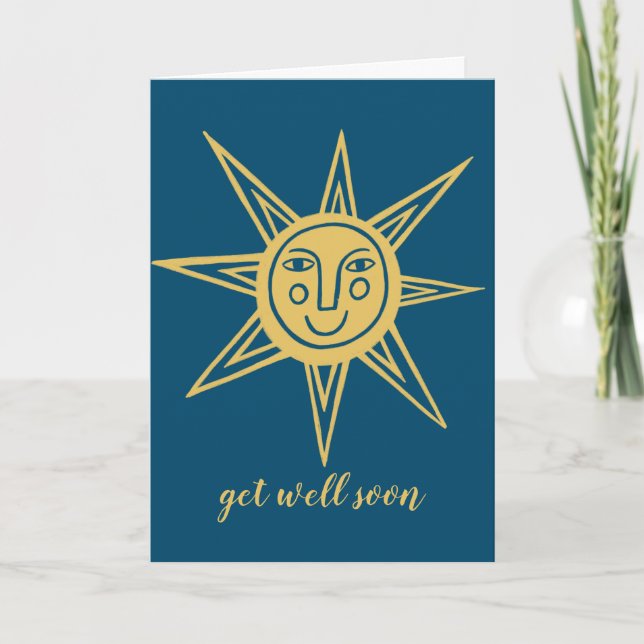 Carte Soyez Bien Bientôt Sunshine Blue (Devant)